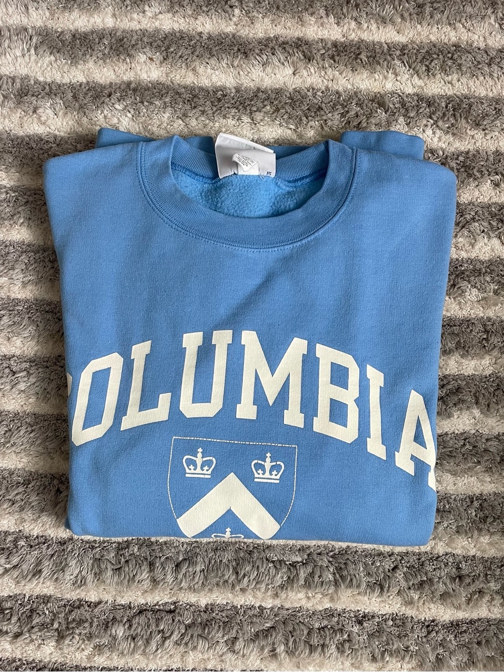 Columbia University Champion Light Blue Crewneck Sweatshirt